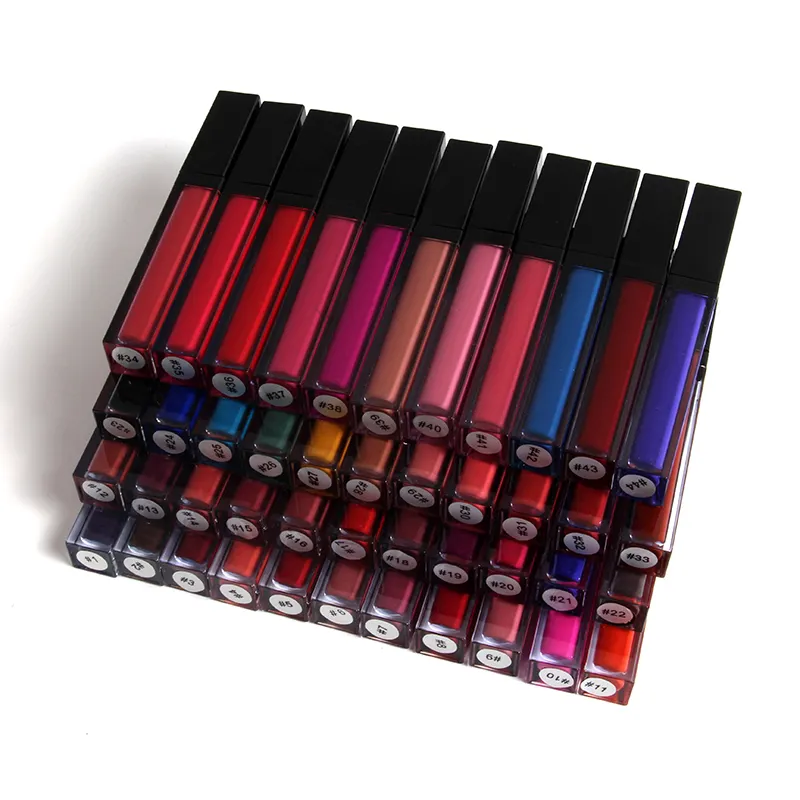 Wasserdichte organische make-up 44 farben lipcream private label vegan matt flüssigen lippenstift