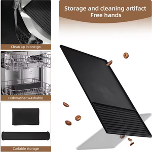 Multi-functional Non-Slip Cafe Maker <b>Mat</b> Kitchen Dish Hot Pads <b>Silicone</b> Coffee Machine Countertop <b>Mat</b> With Detachable Drying <b>Mat</b> - Product Image 5