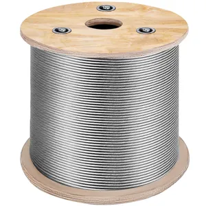 1x19 Guy Wire Galvanizado Trançado Anti Torção Alta Resistência Aço Fio Corda Brilhante Aircraft Steel Cable