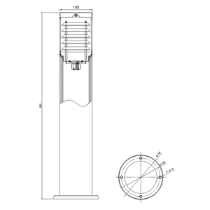 Lampu taman lanskap led jalur jalan setapak hitam bulat antik luar ruangan lampu rumput 10w E27 - Product Image 6
