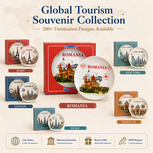 Platos de Cerámica de Recuerdo de <span class=keywords><strong>Rumania</strong></span> con Diseño del <span class=keywords><strong>Castillo</strong></span> de Cluj-Napoca para Regalos Turísticos, Venta al Por Mayor de Fábrica Personalizada - Product Image 5
