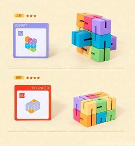 Juego de Bloques Espaciales 3D STEM, Bloques de Construcción de Madera Sensoriales para Niños con Tarjetas de Patrones - Product Image 3