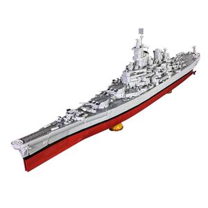 LuHu MOC classe Lowa incrociatori marittimi giocattolo di plastica <span class=keywords><strong>USS</strong></span> Iowa BB-61 & <span class=keywords><strong>USS</strong></span> Missouri BB-63 regalo di modelli di corazzate - Product Image 4