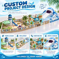 Solution clé en main pour aire de jeux intérieure pour enfants, thème Aventure des Requins, avec zone de sable, thème Pirate, toboggan tubulaire, pour centres commerciaux