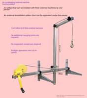 Outil de grue de levage de climatiseur extérieur Câble de 20m Installation facile Support pliant Treuil à câble métallique Manuel pour pratique