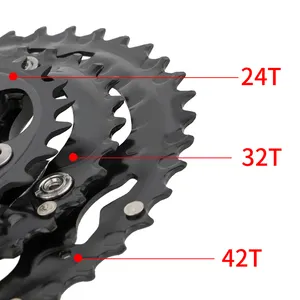 Guarnitura per Mountain Bike 170mm 27/30 velocità muslimt 3-gear Hollow integrated Chainwheel MTB manovella pignone parti di biciclette