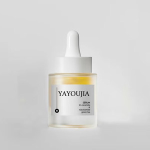 Tùy chỉnh <span class=keywords><strong>30ml</strong></span> 50ml Frosted <span class=keywords><strong>Fancy</strong></span> <span class=keywords><strong>Glass</strong></span> <span class=keywords><strong>dropper</strong></span> chai tròn phẳng hình dạng trong Matte trắng và đen cho sản phẩm chăm sóc da - Product Image 5