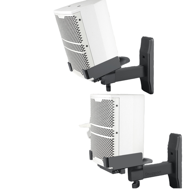New Dsupport Black Wall Mount Speaker Stand Bracket Hanger with +15~ -15 Tilt 20kg Each 1 Pair (2 Pieces)