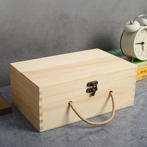 Wooden <b>Honey</b> Gift Box Rectangle Pine Portable With Lining For Craft Packaging - Product Image 4