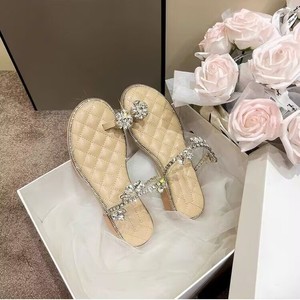 Sandalias Planas de Verano 2026 para Mujer, Chanclas con Pedrería, Tacón Bajo, Pantuflas para Exteriores, Combinables con Vestidos - Product Image 4