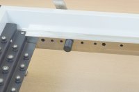 Meilleur prix : Reformer de Pilates professionnel en bois, avec longue boîte d'assise en cuir blanc, à ressorts durables, pour studio et usage commercial