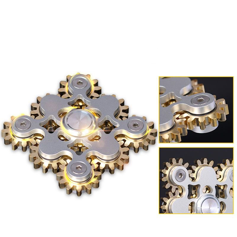 Nine-Tooth Linked Hand Spinner for Mechanical Gear Alloy and Plastic Anti Stress Fidget Toy
