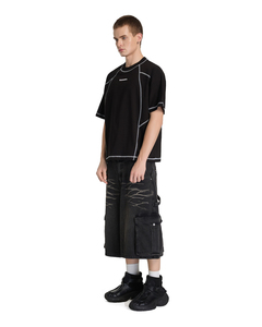 เสื้อยืดทรงบ็อกซี่ 100% ผ้าฝ้าย ทรงบ็อกซี่ แขนสั้น สวมใส่สบาย ผ้าแห้งเร็ว มีลาย - Product Image 4