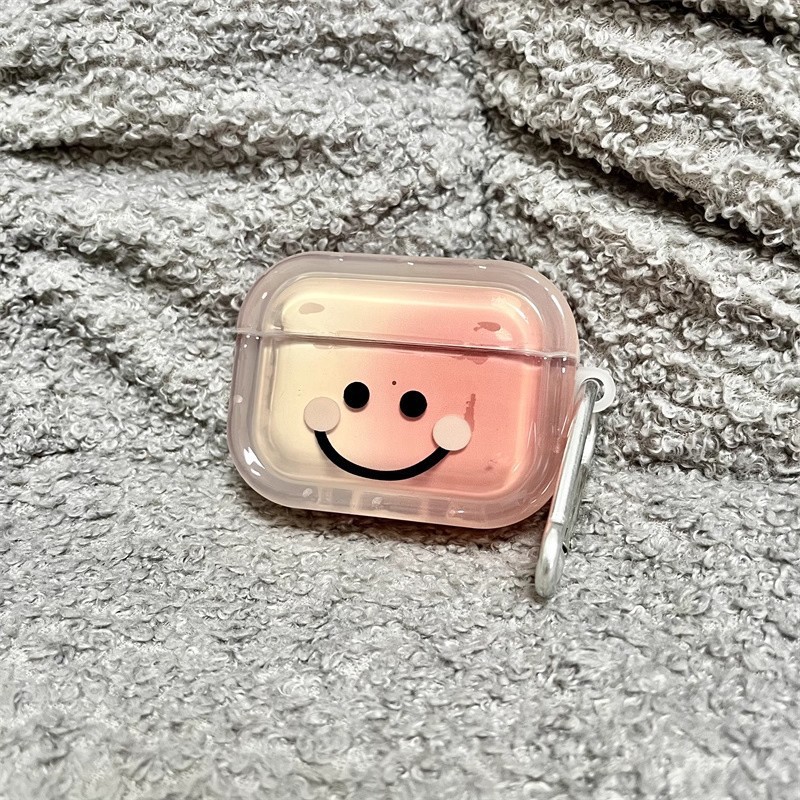 Pink Smiley Face Transparent Pendant