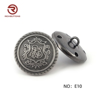 Botones redondos de latón y aleación de Zinc para manualidades, uniforme personalizado de costura, cúpula decorativa, vástago de Metal dorado, venta al por mayor