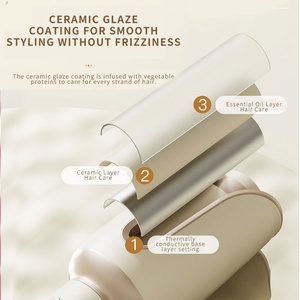 Set Profesional de Rizador de Pelo de Cerámica Eléctrico Giratorio con Pantalla LED de Temperatura, Herramienta de Peinado de Plástico de Marca Privada - Product Image 2