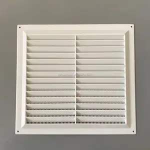 Louvre Vent Pvc Wit 9X9 (225Mm X 225Mm) Vaste Kunststof Grille Met Vliegenscherm