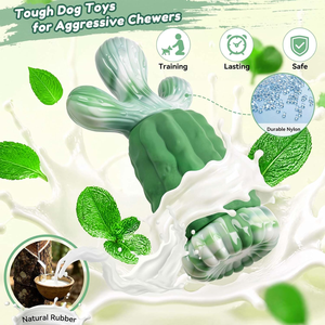 Jouet à mâcher durable en caoutchouc en forme de cactus, saveur bœuf, avec logo personnalisé, pour chiens agressifs, pour le nettoyage des dents - Product Image 3