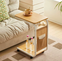 Table basse multifonctionnelle minimaliste moderne, table d'appoint de canapé mobile, table d'appoint de canapé mobile à double couche