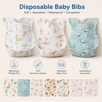 MOMSBIB Lot de 20 bavoirs pour enfants en tissu non tissé, sans BPA, imperméables, anti-déversement et anti-salissures, pour l'alimentation, 13-36 mois
