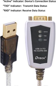Dtech <span class=keywords><strong>USB</strong></span> để <span class=keywords><strong>RS422</strong></span> <span class=keywords><strong>RS485</strong></span> cổng nối tiếp chuyển đổi Bộ chuyển đổi cáp với FTDI chip hỗ trợ Windows 11 10 8 7 XP Mac -1.5 feet - Product Image 4