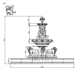 Grande fontana di acqua animale di marmo del leone decorativo all'aperto vendita DXCD-11 - Product Image 2