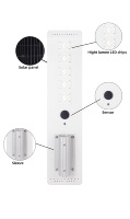 Panneaux solaires monocristallins, éclairage solaire de rue alimenté par batterie au phosphate de fer et de lithium, indice de protection IP67, en aluminium, longue durée de vie