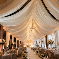 Voilages de plafond extensibles en tissu soie laiteuse de 1,59 m de large pour la décoration de lieux de mariage et les décors de scène - Vente en gros