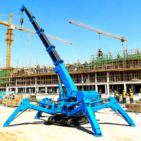 Grue araignée compacte avec stabilisateurs hydrauliques pour travaux de levage lourds sur chantier – Approvisionnement direct usine