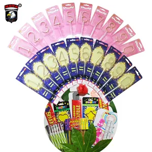 Bạc Sparkler Vàng Kỹ Thuật Số Candles0-9number Hình Dạng Sinh Nhật Nến Bánh Trang Trí Chine Pyro Đài Phun Nước Pháo Hoa Cho Giáng Sinh - Product Image 1