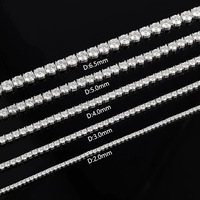 Bracelet Tennis de Luxe en Moissanite Couleur D VVS1, en Argent Sterling S925 Nano Plaqué, Chaîne Hip Hop Iced Out pour Femme et Homme, Cadeau