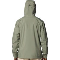 Veste légère imperméable coupe-vent respirante à capuche en tissu rigide GLL avec impression sérigraphique pour la randonnée et les voyages