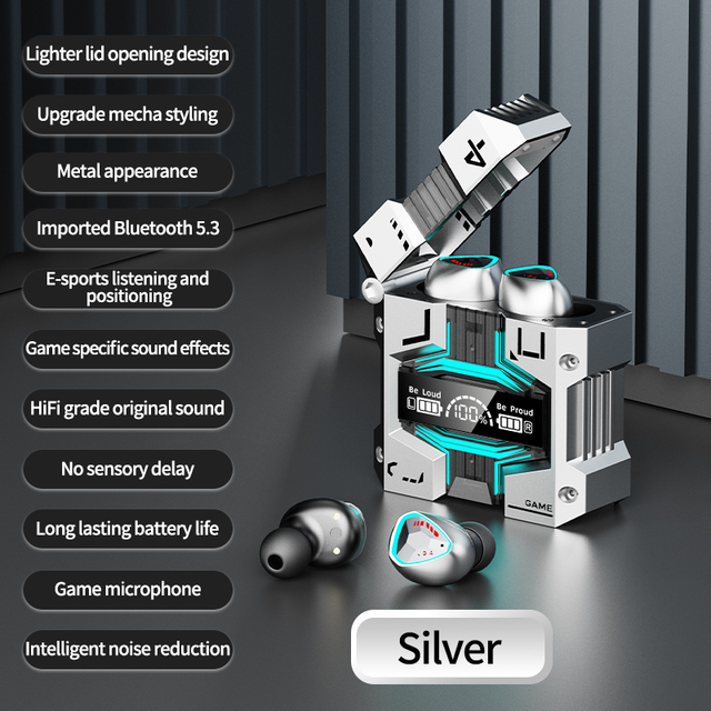 Factory Custom Logo 2025 TWS True Wireless Open-Ear Earbuds HiFi Stereo Gamer Active Noise Cancellation Low Digital Display
