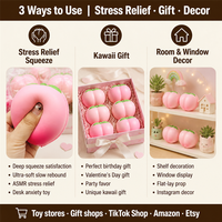 Jouet Squishy aux Fruits, Jouets Mochi Squishy Anti-Stress, Jouet à Presser Squishy Factory, Jouets Squishy Pêche à Remontée Lente, Cadeau Anti-Stress