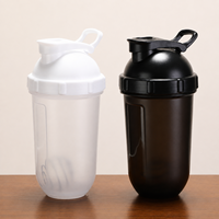 Bouteille de shaker à protéines personnalisée avec logo, 18 oz, 500 ml, transparente, blanche, noire, pour la salle de sport, les sports, les boissons protéinées, avec fond rond