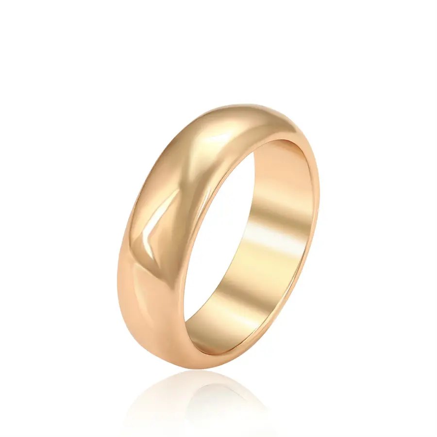 Xuping-anillo de oro de 18K para hombres y mujeres, joyería elegante y sencilla de moda, anillo común, anillo de alta calidad