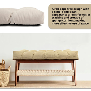 Coussin de siège en cuir <span class=keywords><strong>pour</strong></span> mobilier de patio |   Coussin de banc d'extérieur en mousse haute densité imperméable avec housse amovible et lavable - Product Image 4