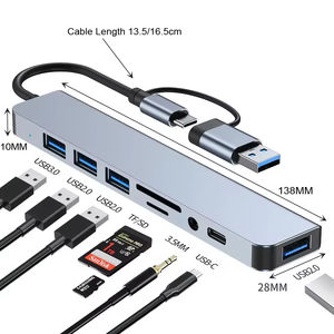 Hub USB 3.0 con Interfaces Tipo C, SD y TF, Lector de Tarjetas de Aluminio y Adaptador de Transferencia de Datos para Laptop, Hub Multipuerto - Product Image 3