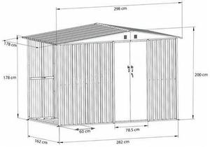<span class=keywords><strong>Abri</strong></span> de jardin en métal avec bûcher 300*180*200cm Anthracite grand - Product Image 2