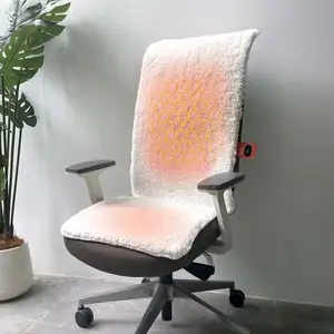 Cojín de asiento con calefacción de forro polar con batería USB para oficina, almohadilla para silla con calefacción para dolor de espalda