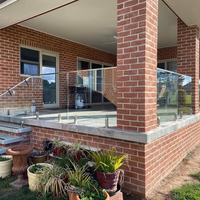 Balustrade en verre trempé sans cadre avec support en acier inoxydable pour balcon