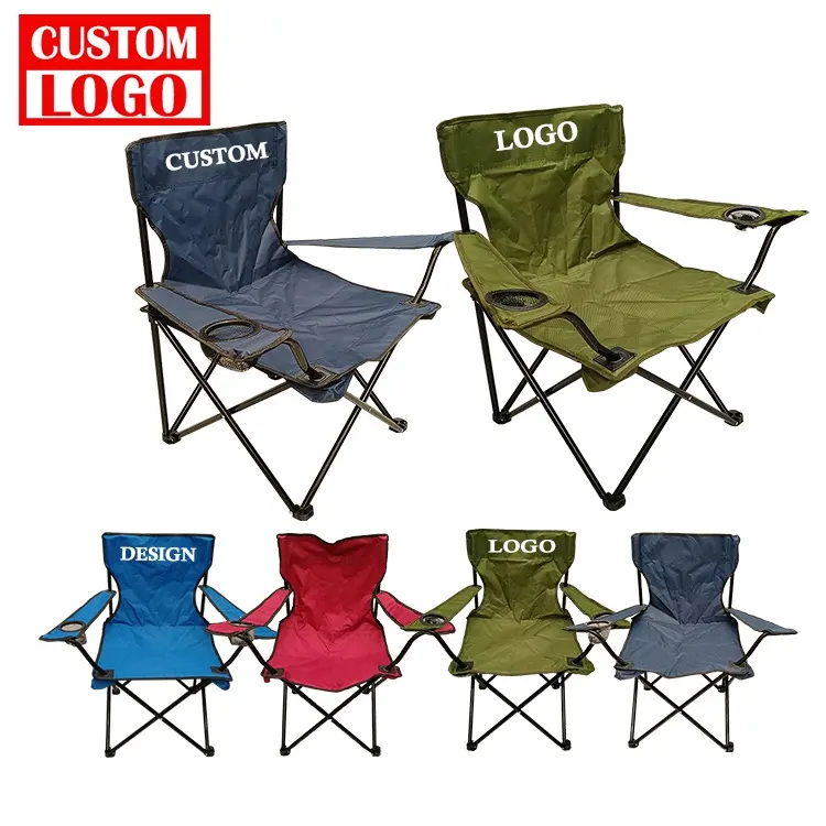 Benutzer definierte gemusterte Oxford Stoff Strong Beach Camping Chair Klappbarer Strandkorb mit Rädern