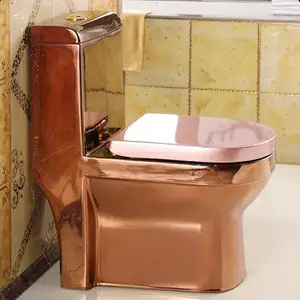 luxury wc toilet bowl set floor mounted comode modern one piece bathroom ceramic gold plated diamond washdown toilet pot