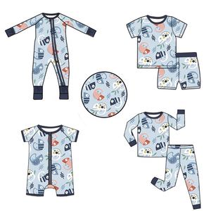 All'ingrosso pagliaccetto personalizzato in viscosa di bambù 95% personalizzato per i <span class=keywords><strong>neonati</strong></span> grazioso maglione pigiama pigiama abbigliamento per bambini Set con cerniera - Product Image 4