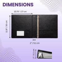 Carpeta de Archivos Haoran, Idea de Regalo con Letras Doradas para Papeles Importantes, Carpeta con Logotipo Personalizado en Relieve, Carpeta de Anillas de 2 Pulgadas y 3 Anillas