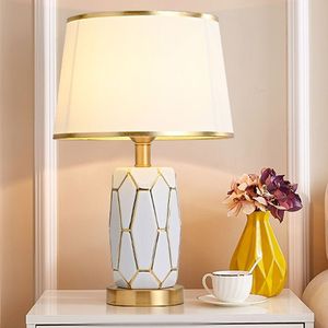 Modern Simple Electric AC Brass Fabric LED Eco-Friendly Decorative Table <b>Lamp</b> with E26 Bulb Base for Bedroom Living <b>Room</b> Offices - Product Image 1