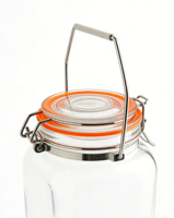 Bocaux de conservation alimentaire en verre avec couvercle hermétique et poignée robuste en acier inoxydable, récipient de cuisine carré, écologique, moderne, pour les fêtes