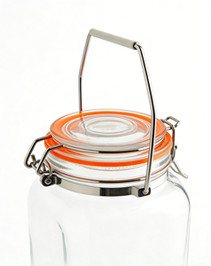 <span class=keywords><strong>Bocaux</strong></span> de conservation alimentaire en verre avec couvercle hermétique et poignée robuste en acier inoxydable, récipient de cuisine carré, écologique - Product Image 5