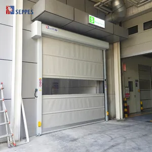 Seppe pintu otomatis kecepatan tinggi pintu kain PVC Roll-Up cepat dengan bukaan samping untuk industri cepat bergulir