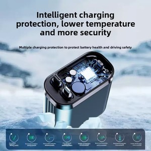 Chargeur de voiture OLIVER Starry Sky Top 120W, charge rapide pour téléphone, câble rétractable, une <span class=keywords><strong>prise</strong></span> allume-cigare avec quatre ports USB - Product Image 4